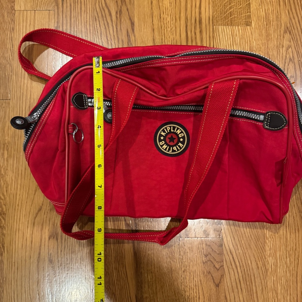 KIPLING DUFFLE TRAVEL BAG red. Vintage - Picture 11 of 13